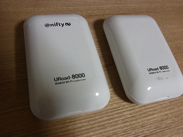 @nifty WiMAX契約のURoad-8000は@niftyロゴがある