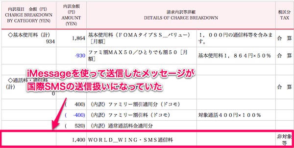 iMessageの海外利用：国際SMSの送信にご注意を