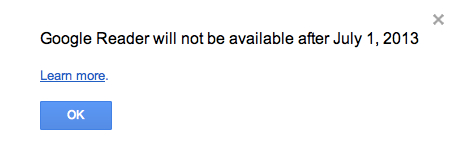 Google Readerが7/1にサービス終了予定を告知