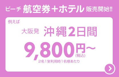 ピーチ 航空券 + ホテル販売開始