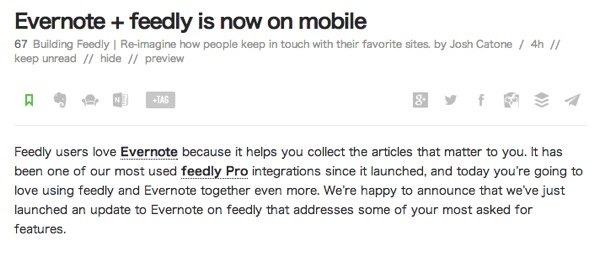 Feedly ProがEvernoteとの連携に対応