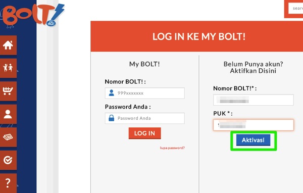 ジャカルタのLTEサービス『Bolt!』のオンラインアクティベーション方法