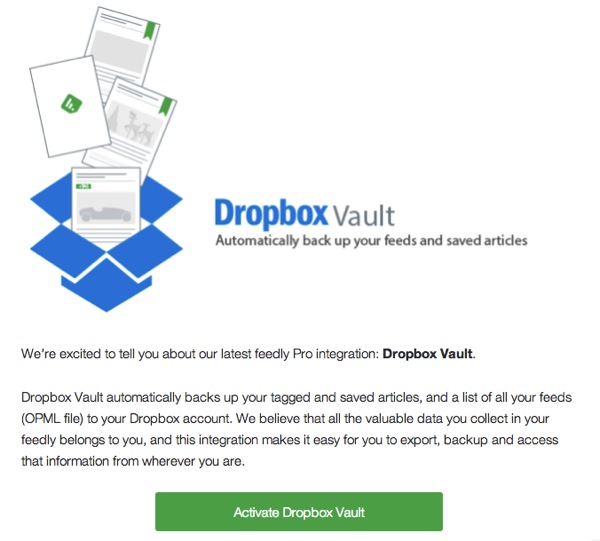 New Back up your feedly to Dropbox Pro Building Feedly