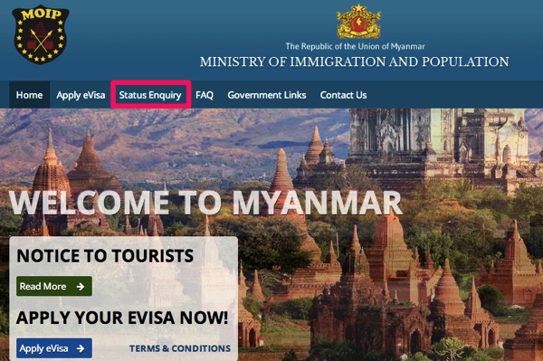 Myanmar eVisa Official Government Website