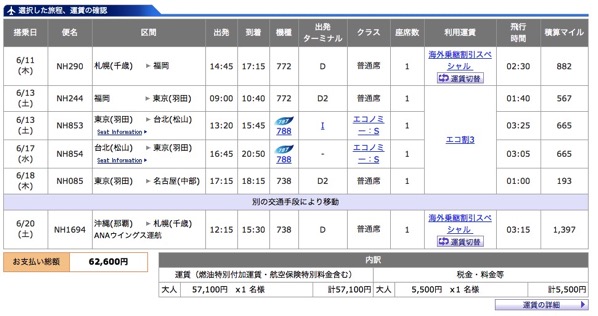 ANAインターネット国際線予約サービス