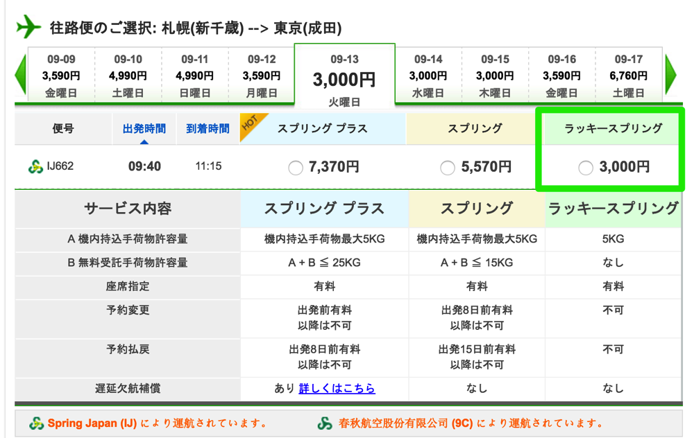 春秋航空日本の「ラッキースプリング」運賃はジェットスター最低価格保証の対象 – 他社価格より10%割引、前泊回避にも使える