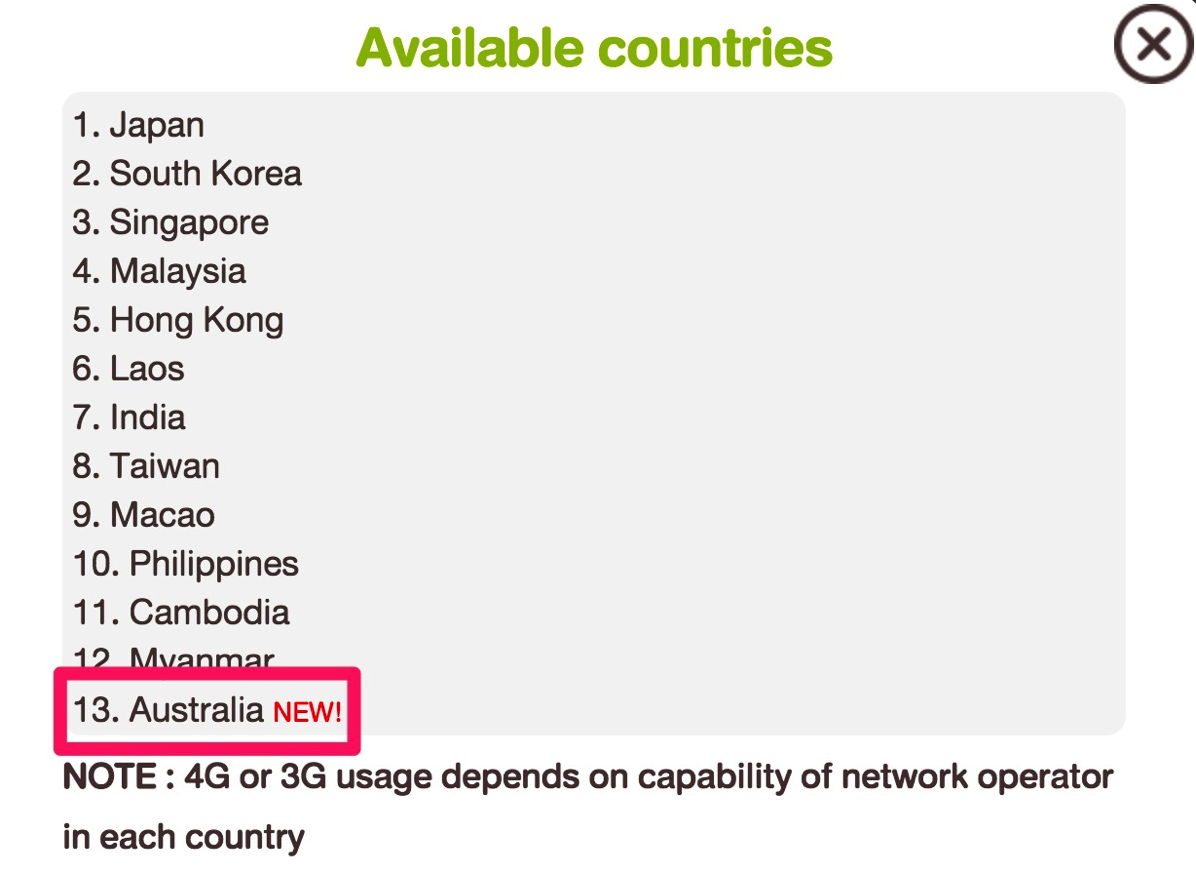 タイAISの「SIM2Fly」、アジア版がオーストラリアにも対応