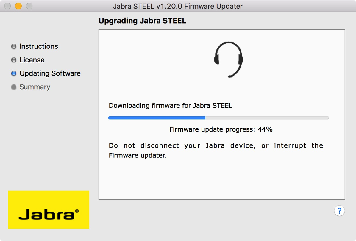 Jabra STEELのファームウェア更新