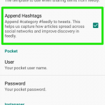RSSリーダー「Feedly」スマホアプリでSNS連携時にハッシュタグを付与しない設定方法メモ