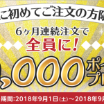 【dデリバリー】初注文から6カ月連続5,000円以上注文で全員に30,000ポイント還元