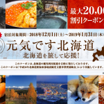 【るるぶトラベル】北海道ふっこう割第3弾、ホテル最大20,000円引きクーポン配布