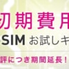 【IIJmio】eSIM初期費用3,000円→1円キャンペーン延長、11月末まで