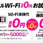 「Rakuten WiFi Pocket 2B」、過去に回線契約済みでも本体代1円のケースあり