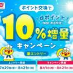 他社ポイントをdポイントに交換すると10%増量するキャンペーン（〜8月21日）