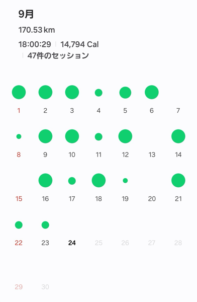 だいたい毎日ランニングできている