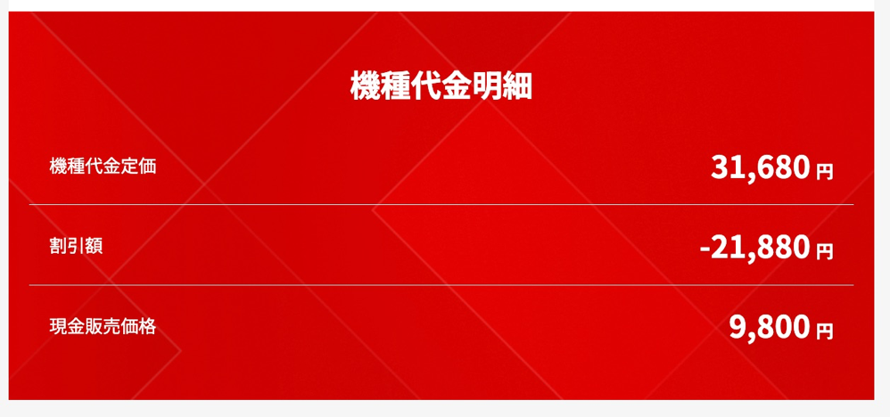 Libero Flip：本体代金＆割引（機種変更時）