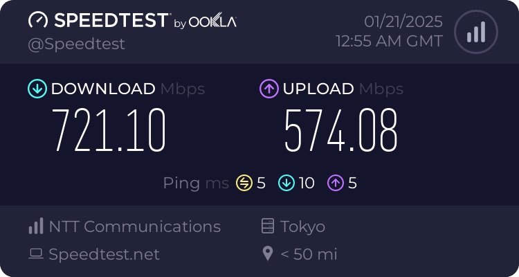 「GT-AX11000」に有線LANで接続（1Gbps / MacBook Air M3）