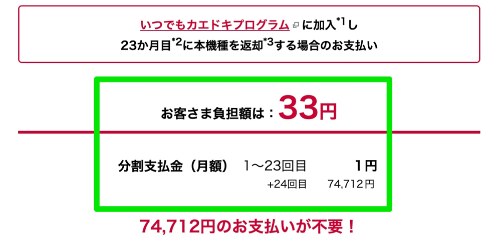 ドコモの「iPhone 16」（128GB）をMNP契約すると負担金33円に