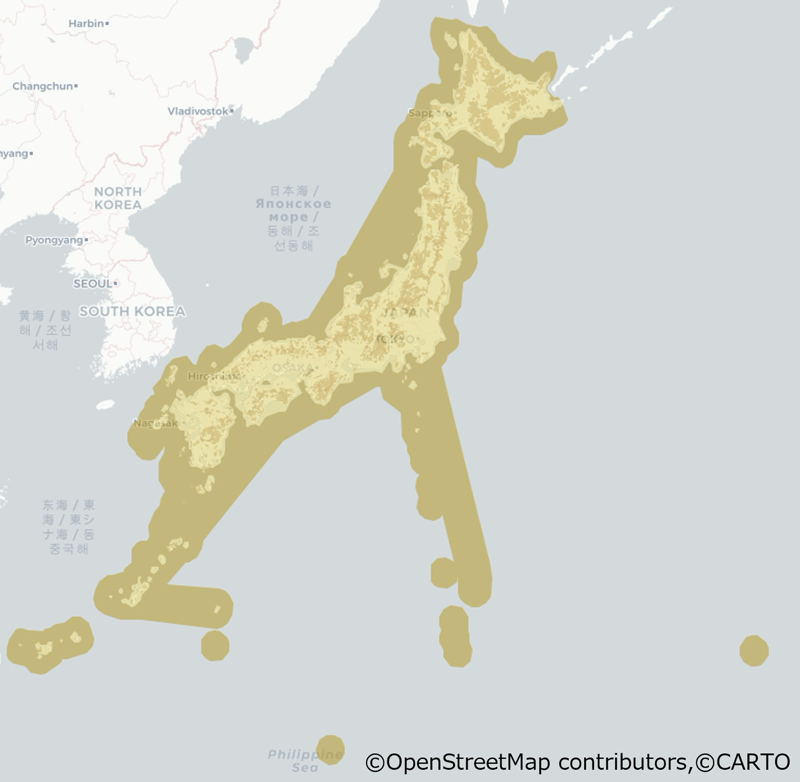 au Starlink Directエリア