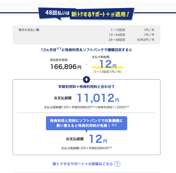 「iPhone 16e」512GBモデルの支払いイメージ